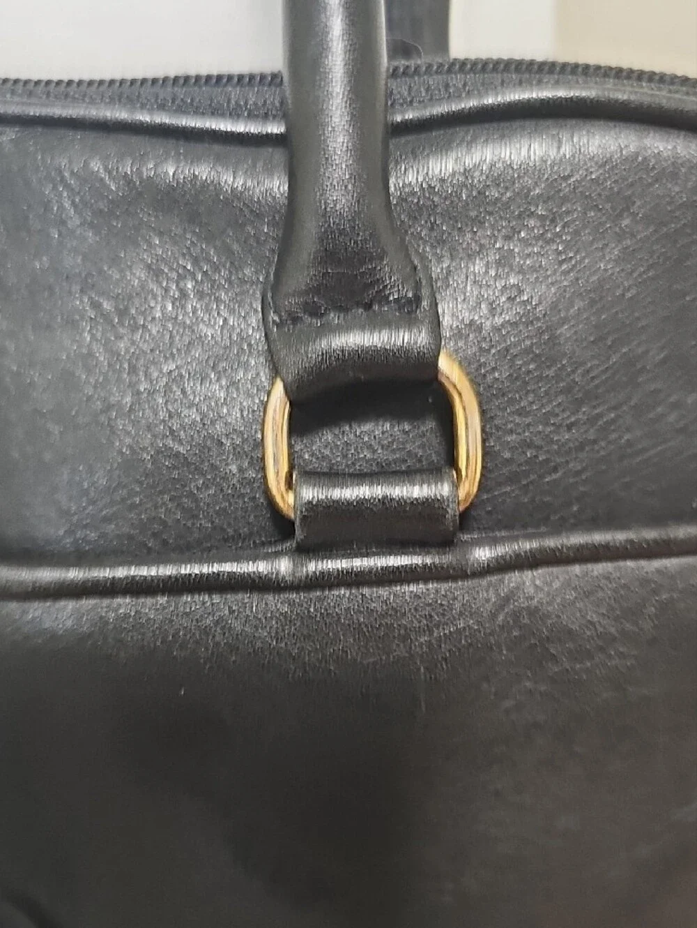 Vintage Etienne Aigner Black Leather Satchel Handbag 10x12